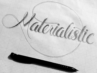 Materialistic branding clothing handdrawn handlettering lettering logo logodesign pencil script sketch type typography