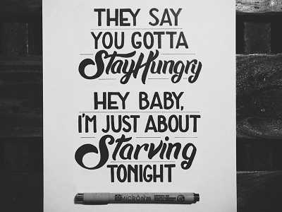 Bruce Springsteen Hand-Lettered Typography boss bruce springsteen dancing in the dark hand lettering hand lettering lettering lyrics micron music pen type typography