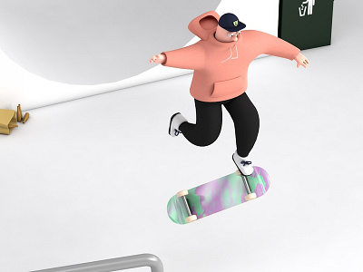 Skate Guy 3d c4d cinema 4d skate skateboard