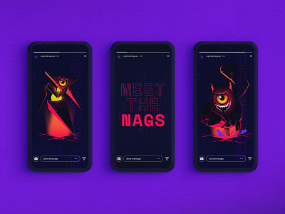 Nightfall Stories branding concept digital identity illustrations social ux ui