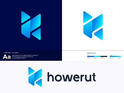 Howerut - logo design | geometric h letter logo concept app app logo deign best logo best logo design branding branding design branding identity corporate identity geometric design geometric logo graphicbooss h letter logo howerut logo howerut logo logo 2020 logo concept logo design logotype minimal modern logo vector