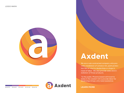Axdent - logo design | Colorful shape A mark logo