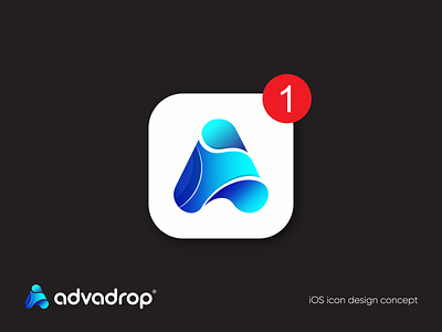 Advadrop- Modern iOS app icon (unused) a letter app logo abstract logo android app app icon app logo app logo design best logo best logo designer branding drop logo gradient graphicbooss ios app design iu logo 2020 logo design branding logo inspiration modern logo vector