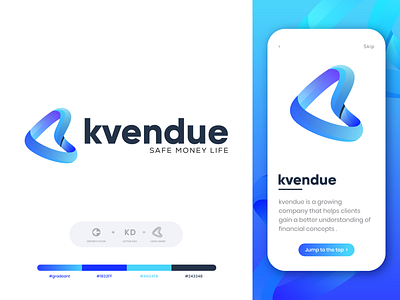 kvendue logo design | modern iOS app logo (unused) abstract app logo design best logo best logo 2020 best logo design best shot 2020 branding and identity d letter logo gradient graphicbooss illustration insurance logo ios app design iu k letter logo letter logo design logo designer modern logo technology logo vector