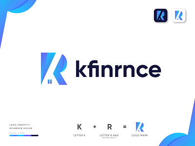 K + R For Kfinrnce | Modern Logo abstract logo best logo best logo designer branding building colorful company gradient graphicbooss home logo k logo logo logo design logo designer modern logo modern real estate logo r logo real estate logo realestate redesign