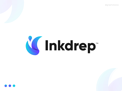 Inkdrep Logo Design | Modern Logo (unused abstract best logo designer brand identity branding colors drop dropdown inkdrop logo logo designer logo mark logodesign minimal modern logo negative space print symbol tech water water drop