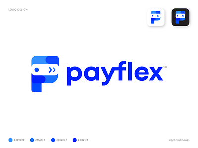 Payflex Logo Design . P Letter Payment provider Logo