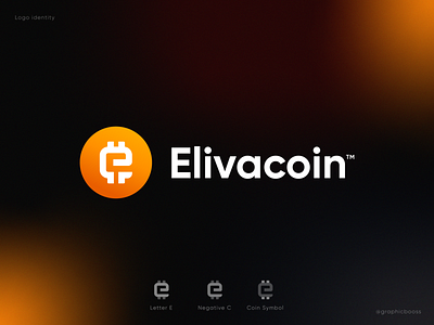 Elivacoin -Logo Design | Letter E + Negative C + Crypto coin bitcoin blockchain brand identity branding coin crypto crypto currency crypto exchange crypto wallet cryptocurrency ethereum finance fintech gradient logo logo redesign logodesign modern logo monogram symbol