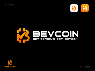 Letter B + Tick mark + Crypto . Bevcoin Logo Branding bitcoin blockchain branding coin crypto crypto branding crypto currency crypto exchange cryptocurrency currency design ethereum finance fintech letter b logo logo design symbol technology tick mark