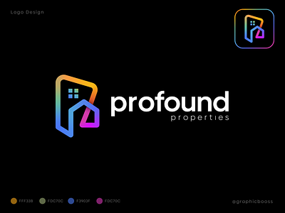 P for Profound properties Logo Design , Real estate Branding abstract branding brandmark builders logo design dream house gradient home house logo logo logo design logo design home logo designer luxury homes logo modern logo property logo real estate real estate agency real estate branding vivid color logo