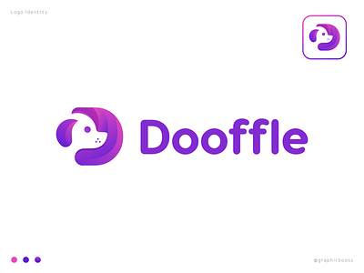 Dooffle Branding , D letter Pet logo abstract logo animal logo brand identity brandmark custom logo design custom typography design dog logo identity designer logo logo design logo designer logo mark mark pet care pet logo petshop puppy puppy logo symbol