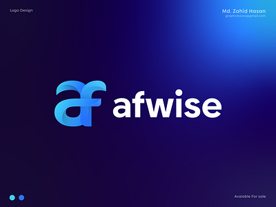 Letter AF + Arrow + Connection Logo Concept af logo afwise arrow blockchain branding connection crypto defi fintech gradient icon identity logo network nft nfts saas software transfer wallet