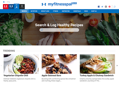 MyFitnessPal Recipes design front end front end development ux web website