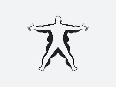 Man within a man body branding design illustration logo vector