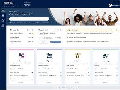 ServiceNow IT Service Management Portal