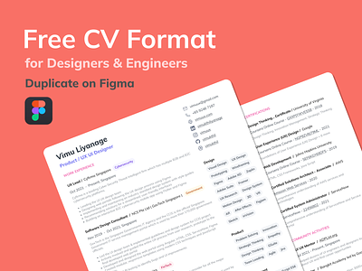 Free CV Format for Designers & Engineers cv format download cv templates free cv template free resume resume ui design