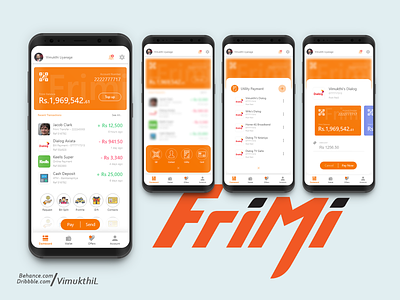 Frimi Mobile Wallet App Redesign Concept android design finance fintech ui ux virtual wallet