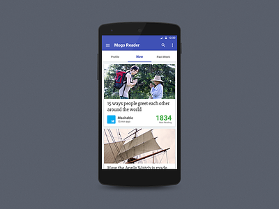 Mogo Reader Android App Material UI android design news app ui ui design ux