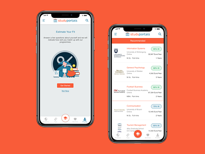 StudyPortal Mobile App UI Design