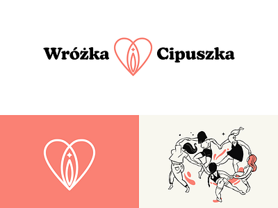 Wróżka Cipuszka - blog logo blog blogger branding girl girl illustration girl logo girl power girls grl pwr gynecologist gynecology heart heart logo logo logo design logotype period pussy vagina