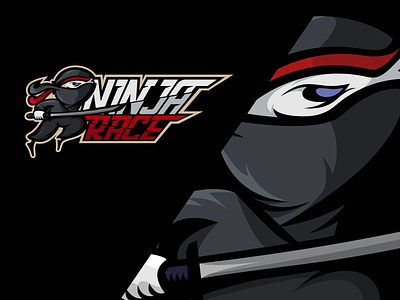 Ninja Race - mascot logo branding design illustration japan logo logo design mascot mascot logo ninja ninja logo ocr race race run samurai sport vector
