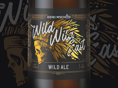 Craft beer label - Wild Wild East beer beer label bier branding brewery cerveza cowboy craft craft beer indian indians label lambic skull stamping western wild wild west wine