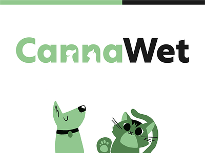 CannaWet - logo for hemp brand animal animals branding cannabis cat cbd cbd logo cbd oil cbg dog ganja hemp logo marihuana pets vet