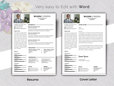 Resume / CV template with Cover letter