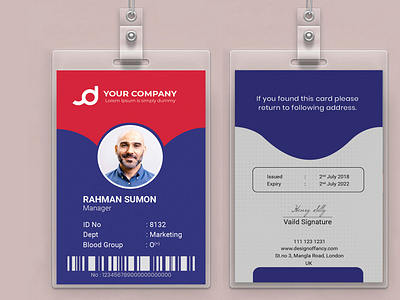 Employee ID Card or Student ID Card