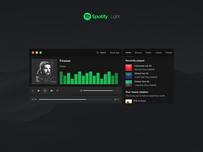 Spotify Light: A fusion of Spotify & Winamp desktop desktop app desktop app design desktop design music music app music app design music design spotify ui ui ux design ui design ui ux ui ux design ux winamp
