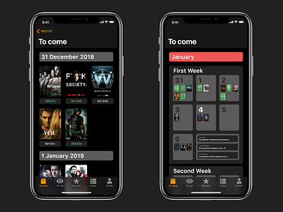 TV Shows App | To come Tab