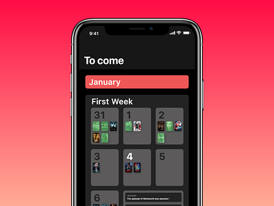 TV Shows App | To come Tab app design flat ios iphone tv shows ui ux