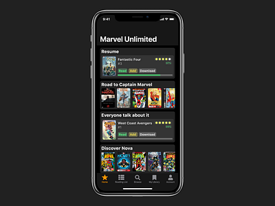 Marvel Unlimited App Redesign | Home