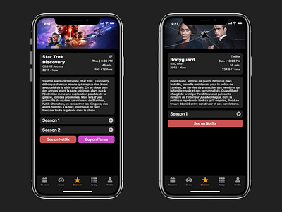 TV Shows App | TV Show view app design flat ios iphone tv shows ui ux