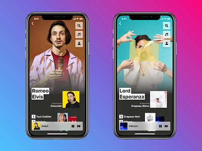 Music Streaming App - Artist's View app design flat ios iphone music streaming ui ux