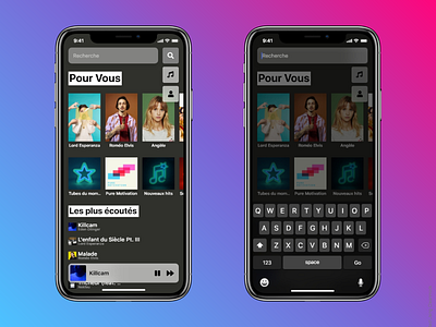 Music Streaming App - Search Tab app design flat ios iphone music streaming ui ux