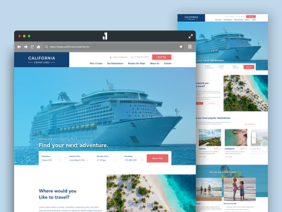 2019 Weekly Design #22/52 adobe xd beach cruise design ship travel ui uidesign uipractice vacation web website
