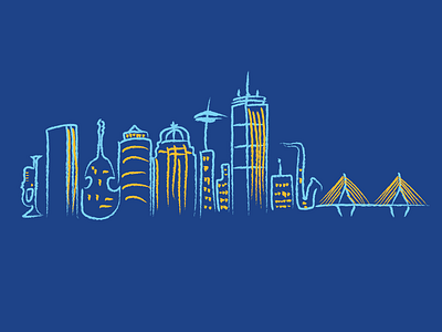 Boston Skyline design illustration vector