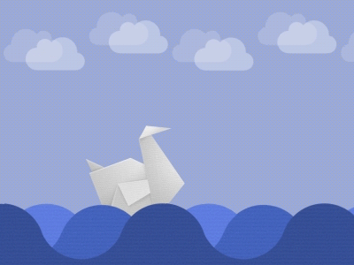 Relaxing Swan Gif animated gif animation gif illustration origami photoshop swan