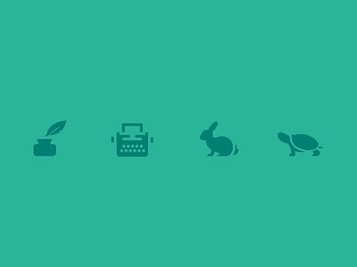 Icons classic extensive icon icons modern quick quill rabbit symbols turtel typewriter