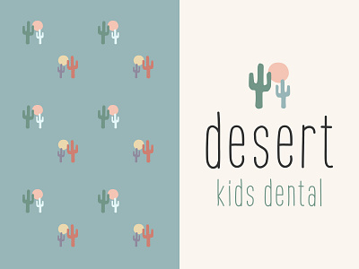 Desert Kids Dental branding business cactus dental dentist desert design illustration kids logo pediatric