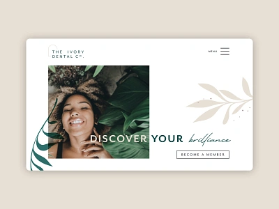 The Ivory Dental Co. - working homepage design agency branding business dental dentist design green greenery illustration logo pink plants web webdesign website website concept