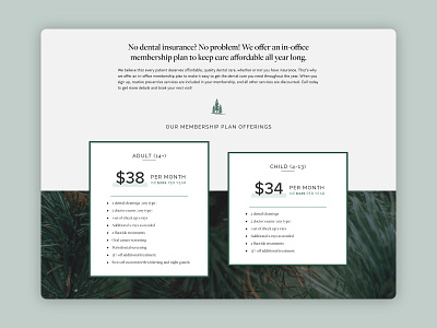 Membership plan - Downey Park Family Dentistry agency business dental membership pricing pricing page pricing plan ui web webdesign