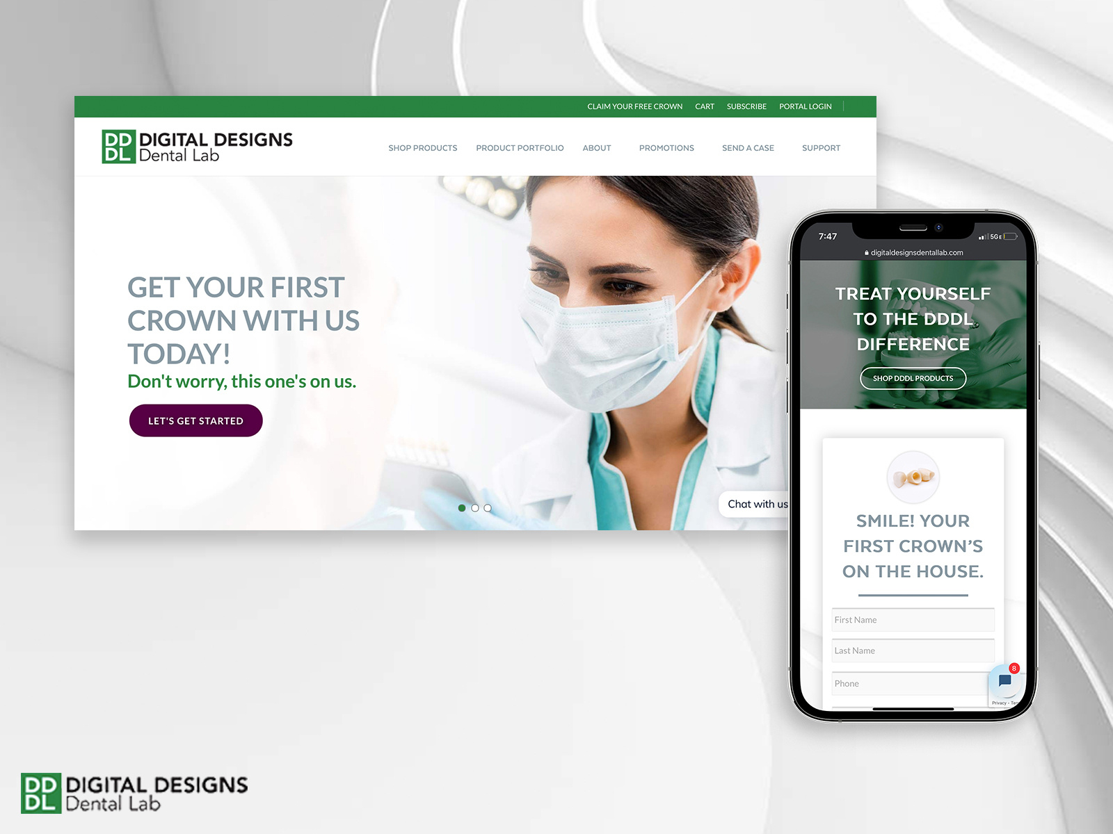 Digital Designs Dental Lab New site Design & Build by Camille