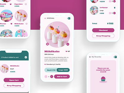 Candy Store App app candy candy app colors mobile app ui ux