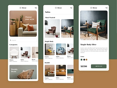 Furniture App Concept app decoración decoration decorativo ui ux ui