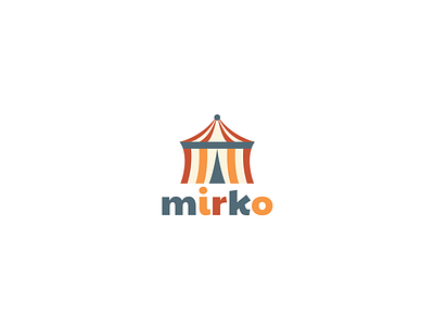 Mirko Logo Design branding and identity circus kids logo tent