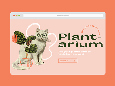 Plantarium Landing Page #1 animation cat collage dog figma graphic design illustration landing nocode plants typography ui ux web webflow