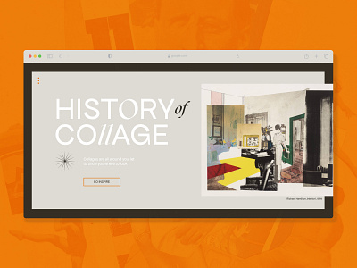 History of Collage Landing Page #1 art boldare collage graphic design history illustration minimal typography ui ux