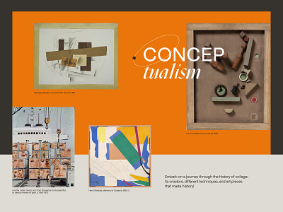 History of Collage Landing Page #2 art collage design history typography ui ux